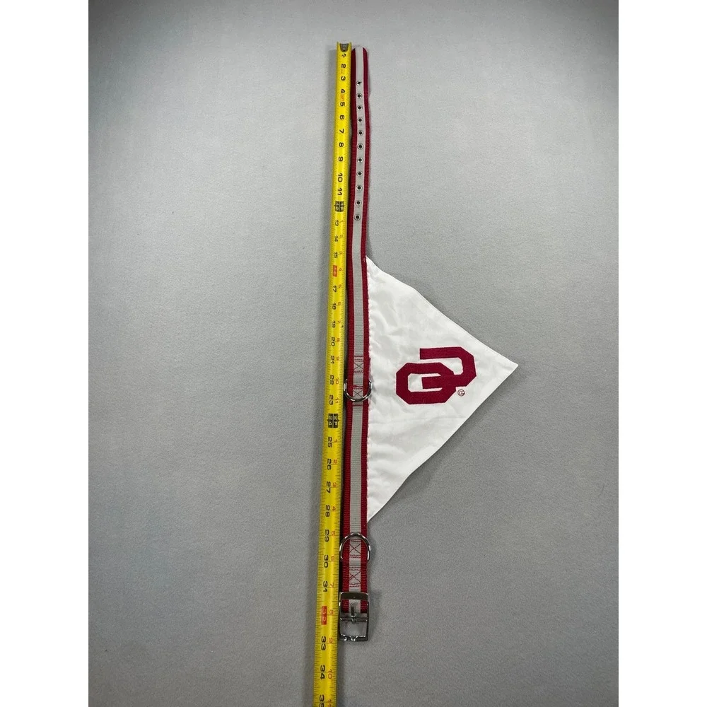 Pets First Oklahoma Sooners Dog Bandana Collar Reflective OU NCAA Crimson White